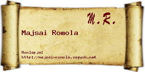 Majsai Romola névjegykártya